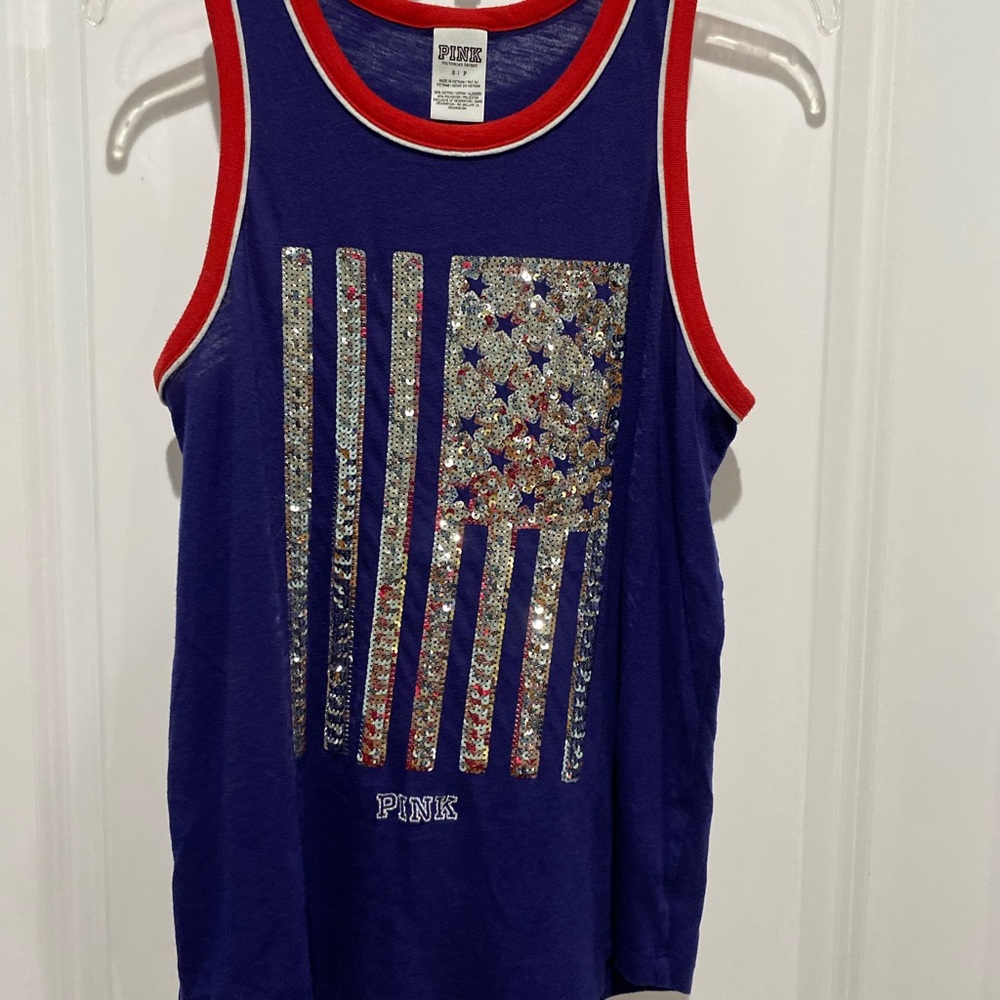 Victoria’s Secret Pink Flag tank top, Sz S